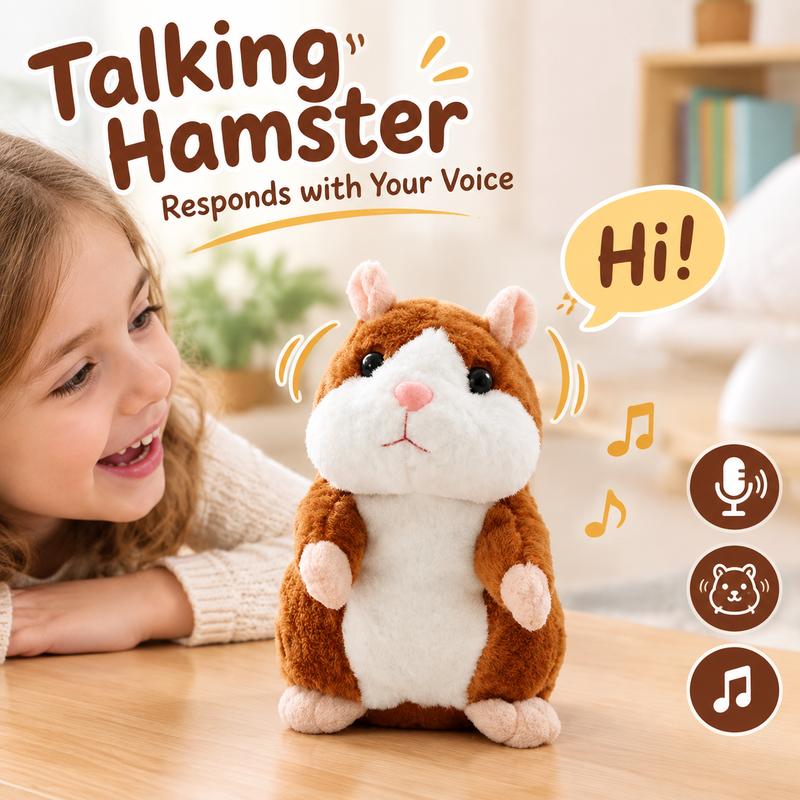 🐹 Last Day Special Price £8.99! ✨Talking Hamster Plush – repeats whatever you say, auto head-shaking, hilarious fun for kids & adults.🎁