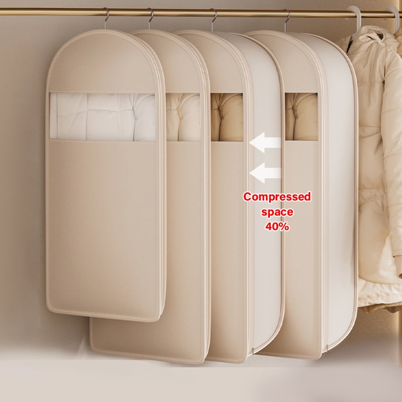 🔥2025  Space Saving Hanging Garment Bag with Self Compression Zipper