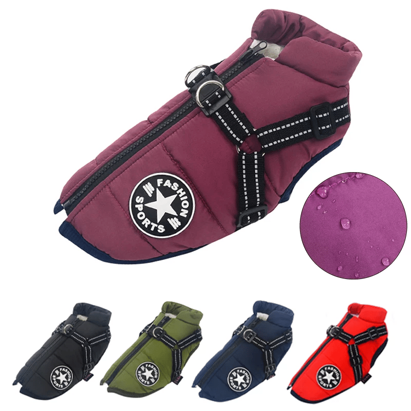 🔥Hot Sale -50% OFF🔥 3 in 1 Winter Waterproof Warm Dog Jacket With Built-in Harness