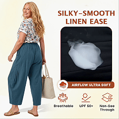 🌞Summer Hot Sale 49% OFF -👖Women's Linen Wide Leg Pants with Pockets