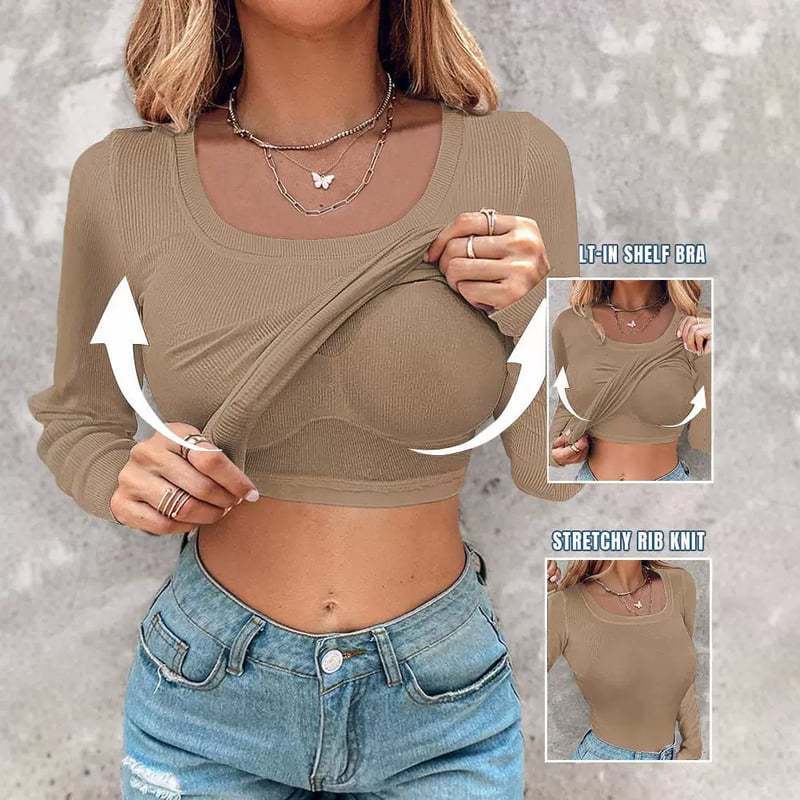 🔥 Promotion - 49% off✨ Women's ribbed knit tank top with shelf bra