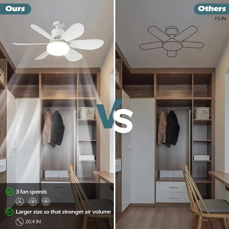 ⏳LAST DAY SALE 49% OFF🔥SmartBreez™ 40W LED Ceiling Fan Light – 20.5” Ultra-Quiet with Remote 🎯 | E27 + FREE B22 Adapter 🔌 | For Bedroom 😴, Kitchen 👩‍🍳 & Garage 🛠️ – UK Ready! 🇬🇧