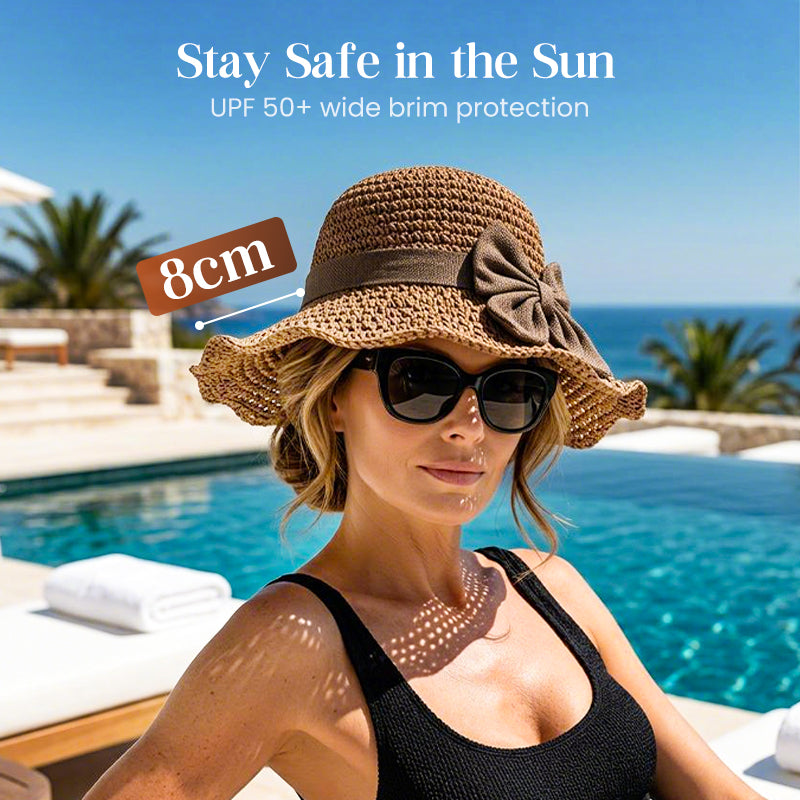 👒LAST DAY SALE ONLY ￡9.99!🌞Elegant Woven Straw Sun Hat with Bow