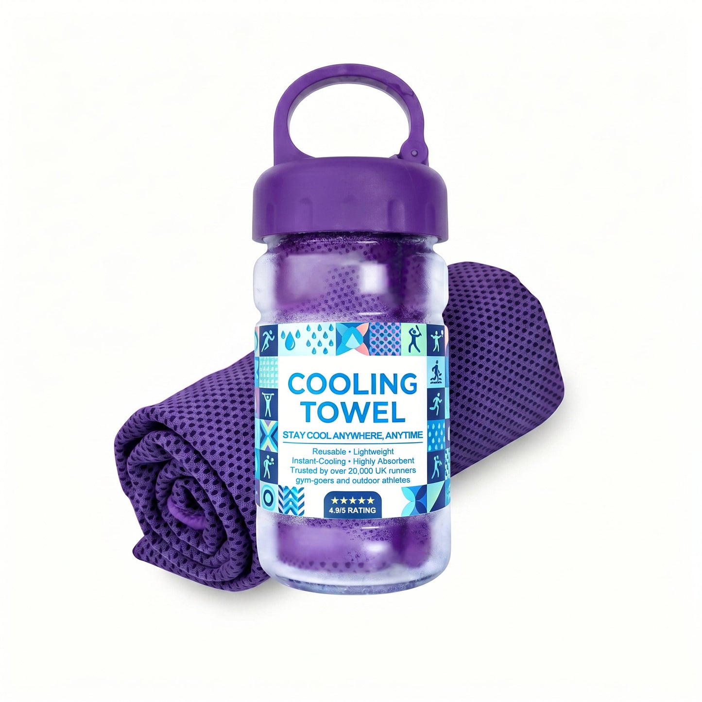 🔥Summer Hot Sale - BUY 1 GET 1 FREE(Each only ￡3.49)!!⚡50K+ SOLD!❄️Cold Sweat Towel You Can Use Anywhere, Anytime! Reusable Soft Absorbent Cooling Portable1