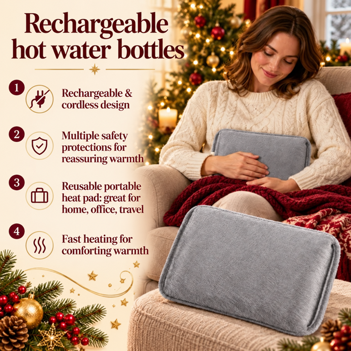 🎄 LAST DAY! Christmas Sale 🔥 – ONLY £7.99! 🎁 Rechargeable Hot Water Bottles