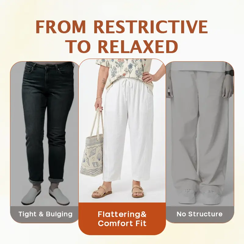 🌞Summer Hot Sale 49% OFF -👖Women's Linen Wide Leg Pants with Pockets
