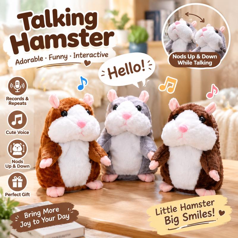 🐹 Last Day Special Price £8.99! ✨Talking Hamster Plush – repeats whatever you say, auto head-shaking, hilarious fun for kids & adults.🎁