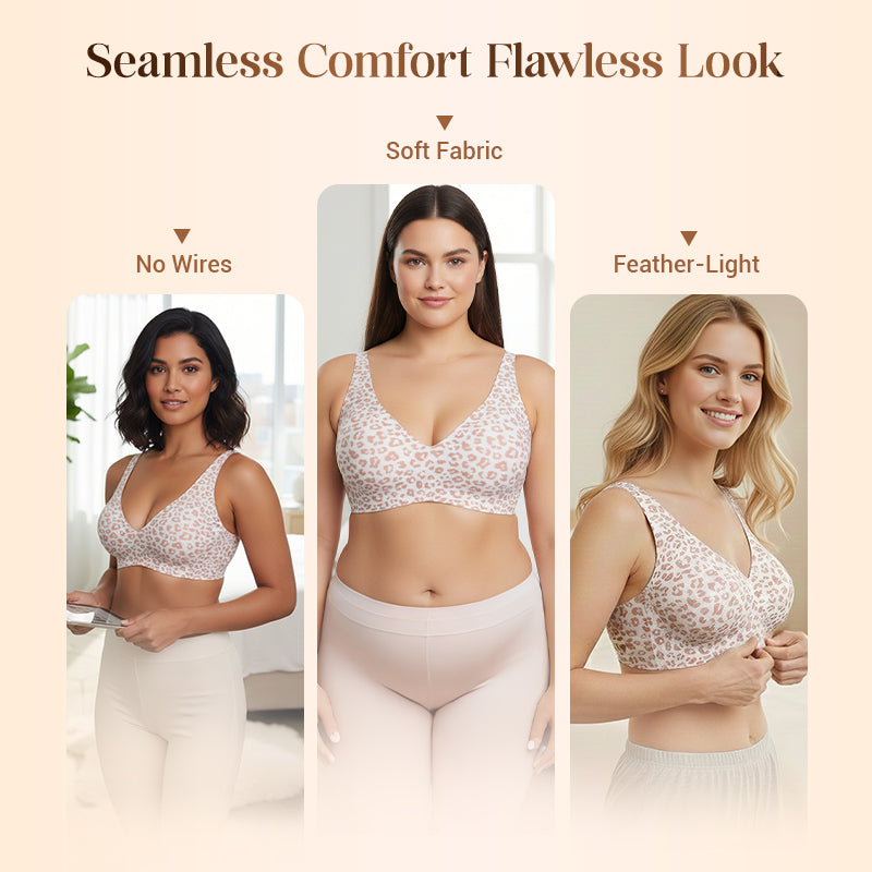💗LAST DAY SALE 50% OFF⚡50K+ SOLD!💕 Jelly Wireless Womens Comfortable Wireless Bras Push Up Bralettes Seamless Tshirts Bras Deep V Everyday Bras