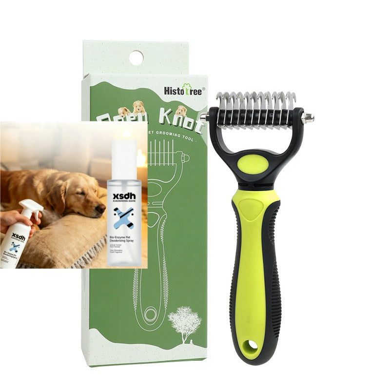 ⏳LAST DAY: Buy 2 Get 1 FREE! 🎉 #1 in UK Pet Grooming 2026 🏆Professional Double-Sided Deshedding Brush for Dogs & Cats – Reduces Shedding by 90%💪