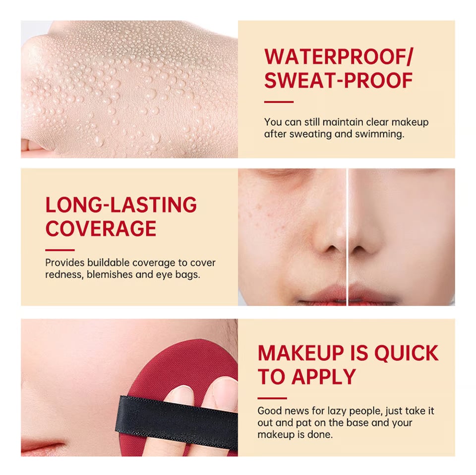 🔥🎉2025 HOT SALE 🎉Buy 1 Get 1 Free✨High-Coverage Hydrating Long-Lasting Red Cushion Foundation