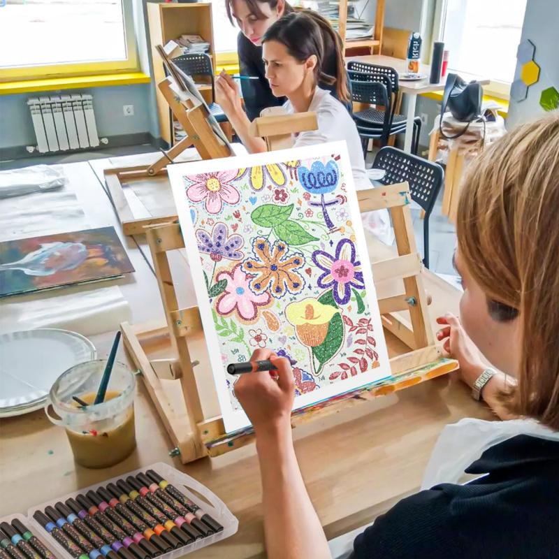 🎨Glitter Effect Brush Markers🥇✨: Create Sparkling Art Smoothly 🥳(🌈24-96 Colors | Smooth No Clog | No Bleed Through📝)1