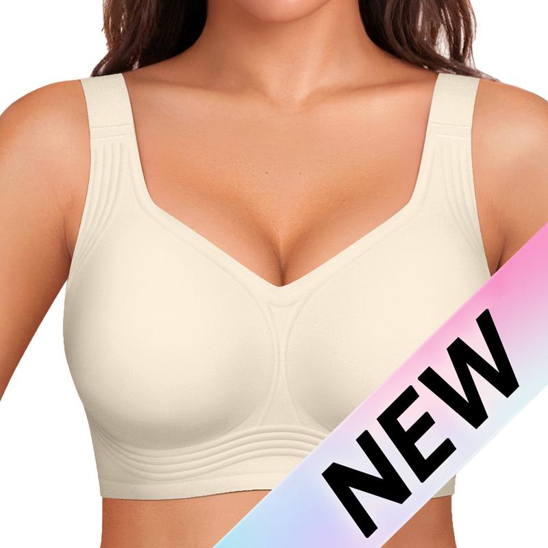 🏆LAST DAY SALE 50% OFF 🔥Women Jelly Bras Wirefree Full Coverage No Underwire Everyday Bras Comfortable Wireless Padded Tshirt Bra👍