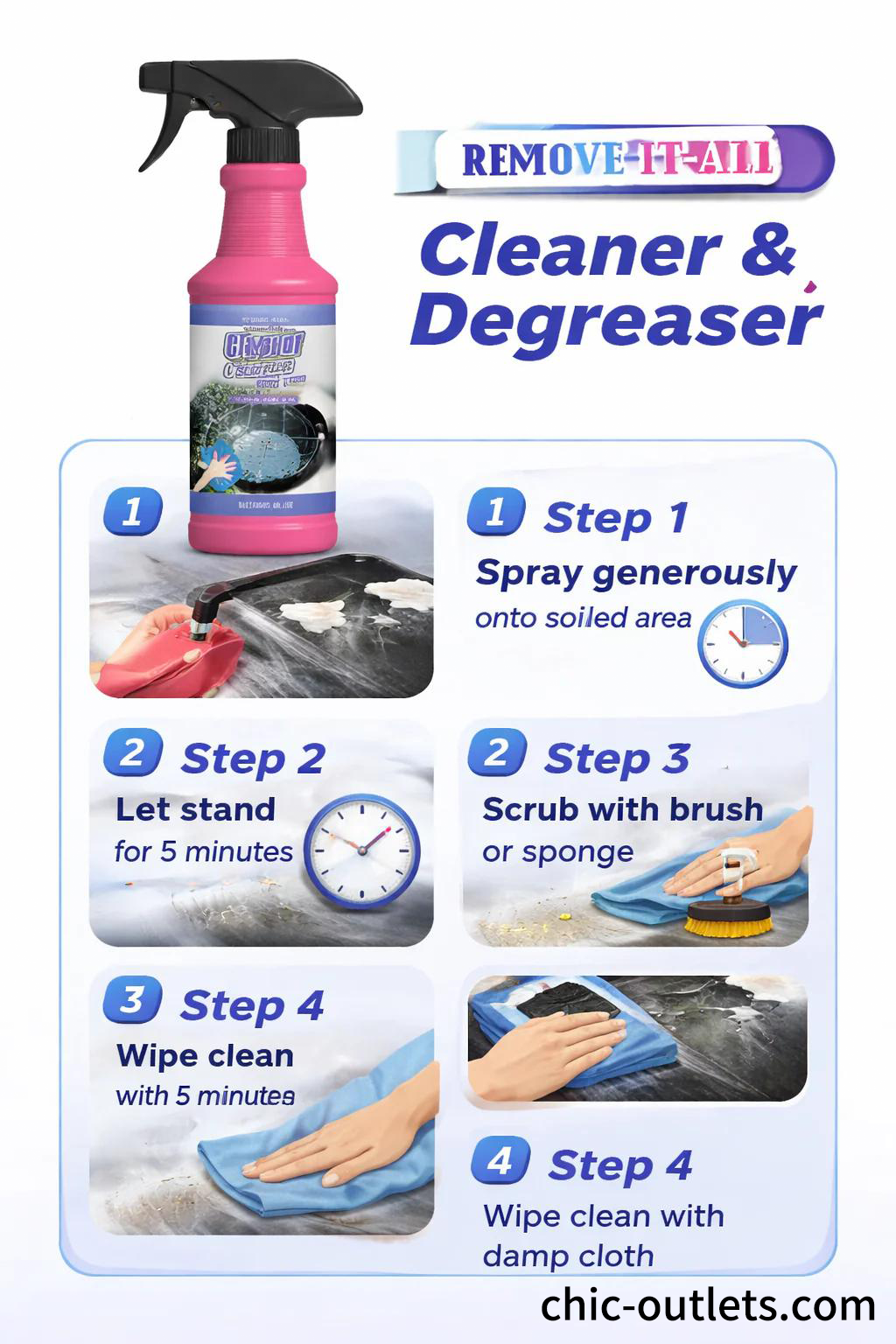 ⏳LAST DAY SALE BUY 2 GET 1 FREE!!🌟Fast-Acting Heavy-Duty Grill Degreaser Spray🔥