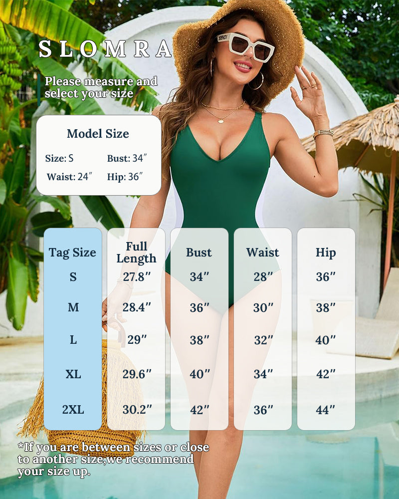 🏖️🏖️2025 Summer Hot Sale 50% OFF🏝️Illusion Waist-Cinching Deep V Color Block Swimsuit