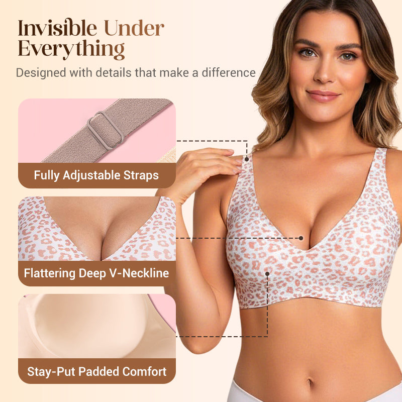 💗LAST DAY SALE 50% OFF⚡50K+ SOLD!💕 Jelly Wireless Womens Comfortable Wireless Bras Push Up Bralettes Seamless Tshirts Bras Deep V Everyday Bras