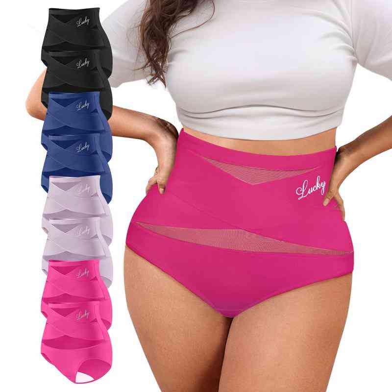 🌸Buy 1 Get 2 Free✨Plus-Size High-Waist Cross Tummy Control Panties