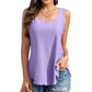 🎁Womens Tank Tops Sleeveless EyeletEmbroidery Scoop Neck Loose Fit Casual SummerFlowy