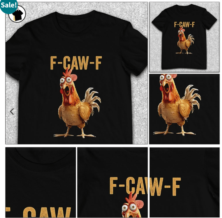 ✨Surprise Price: Only £10.99✨🔥Humorous Chicken Pattern T-Shirt😍F-Caw-F