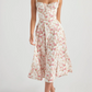 💕HOT SALE 49% OFF💕Frenchy Style All Over Print Ruched Women Lace Up Dress🌸