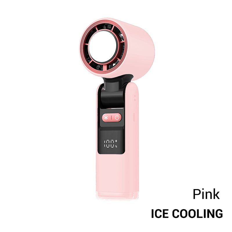 ❄️ 3 in 1 Mini Handheld Cooling Fan - 199 Speed Wind Power & Ice Cooling Function
