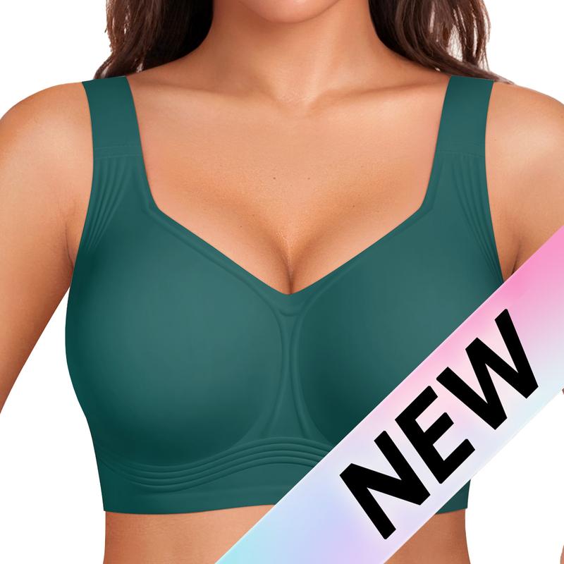 🏆LAST DAY SALE 50% OFF 🔥Women Jelly Bras Wirefree Full Coverage No Underwire Everyday Bras Comfortable Wireless Padded Tshirt Bra👍