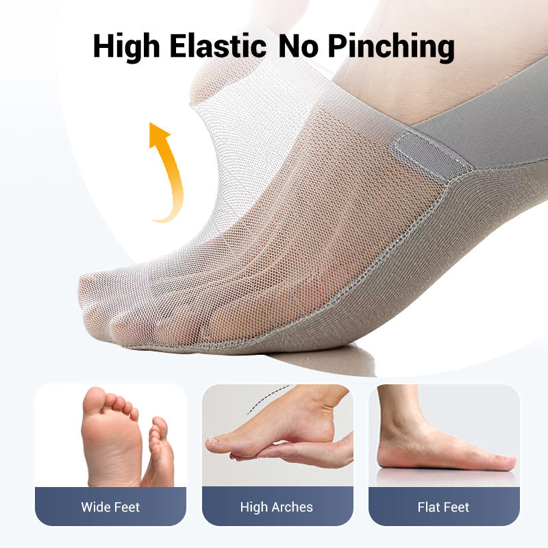5 Pairs Ice Silk No-Show Socks Set