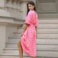 🎨 LAST DAY PROMOTION - 50%OFF💥 Women's V-Neck Printed Dress – Brushstrokes of Summer🌺