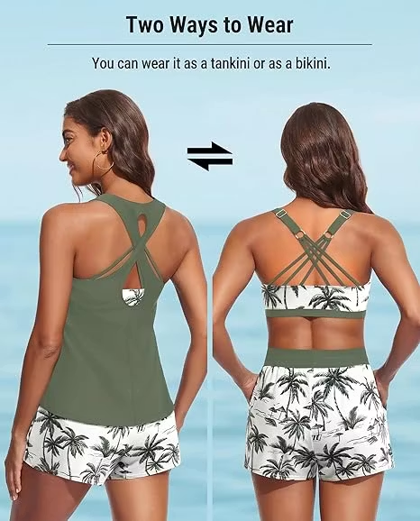 🏖️LAST DAY SALE 49% OFF with FREE GIFT🎁🔥Aqua Eve Modest Swim Set🩱Full-Coverage Tankini + Boyshorts with Pockets | Sun-Safe UPF 50+ ☀️🛡️ | Perfect for Beach Days 🌊🇬🇧
