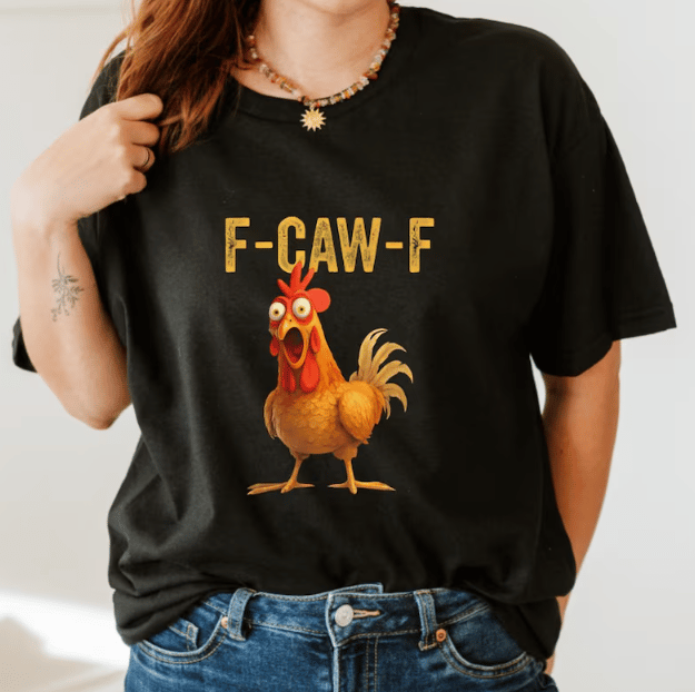 ✨Surprise Price: Only £10.99✨🔥Humorous Chicken Pattern T-Shirt😍F-Caw-F