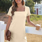 💕Last Day Promotion 49% OFF👗Women's Casual Square Neck Pocket Short Sleeve Dress with Pockets