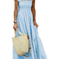 💥Last Day Special Sale 49% OFF💃Women's Retro Plaid Smocked Dress Spaghetti Strap Flounce Long Dress With Pockets