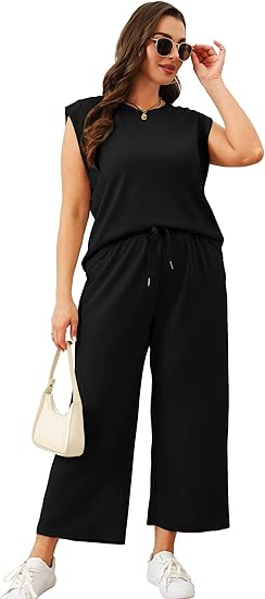 💕 Hot Sale 50% OFF🔥2025 New Women's  Cap Sleeve Top & Wide-Leg Pants 2-Piece Set