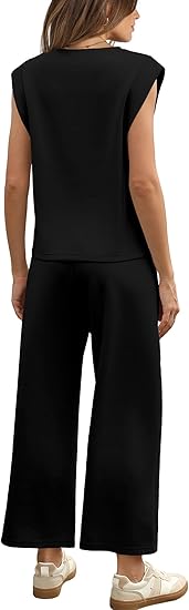 💕 Hot Sale 50% OFF🔥2025 New Women's  Cap Sleeve Top & Wide-Leg Pants 2-Piece Set