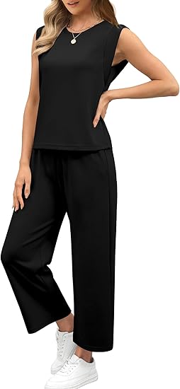 💕 Hot Sale 50% OFF🔥2025 New Women's  Cap Sleeve Top & Wide-Leg Pants 2-Piece Set