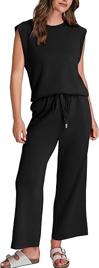 💕 Hot Sale 50% OFF🔥2025 New Women's  Cap Sleeve Top & Wide-Leg Pants 2-Piece Set
