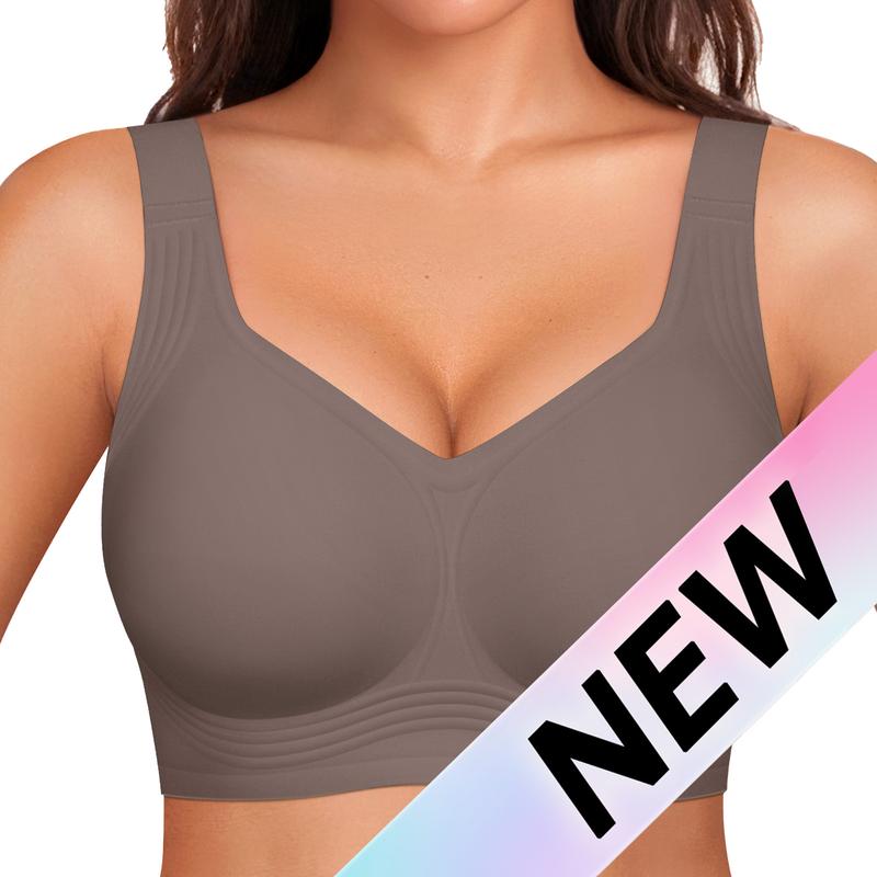 🏆LAST DAY SALE 50% OFF 🔥Women Jelly Bras Wirefree Full Coverage No Underwire Everyday Bras Comfortable Wireless Padded Tshirt Bra👍