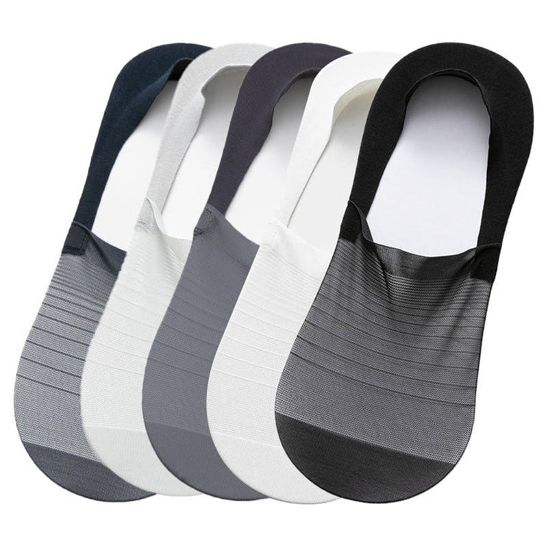 5 Pairs Ice Silk No-Show Socks Set