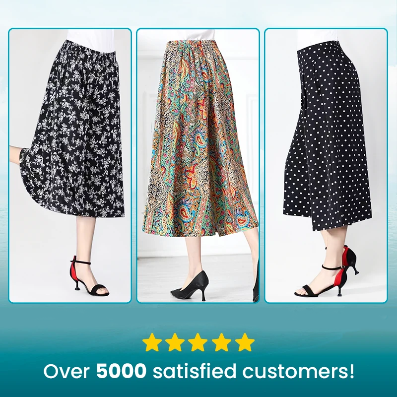 💕HOT SALE 70% OFF🌷💕 Women's High Elastic Waist Pleated Chiffon Wide Leg Culottes