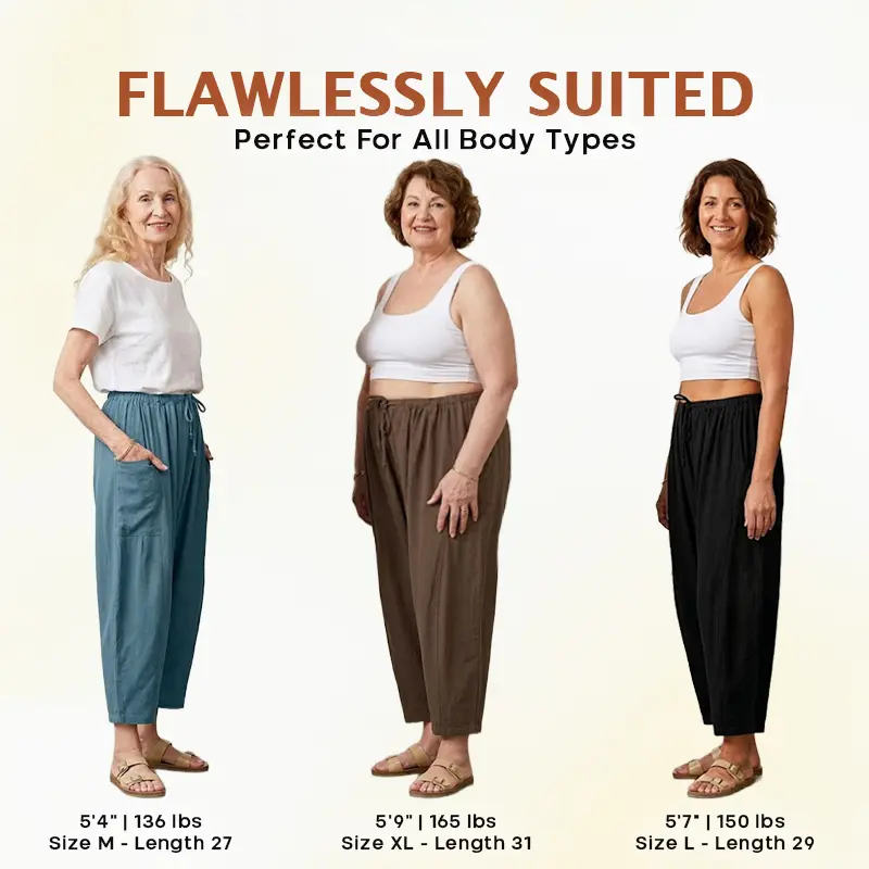 🌞Summer Hot Sale 49% OFF -👖Women's Linen Wide Leg Pants with Pockets