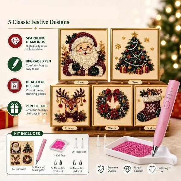 🎄Christmas Pre Sale ￡7.99!!⚡50K+ SOLD!🎅🧘Relaxing & Beginner-Friendly - 🎨💎DIY Christmas Pearl Art Kit