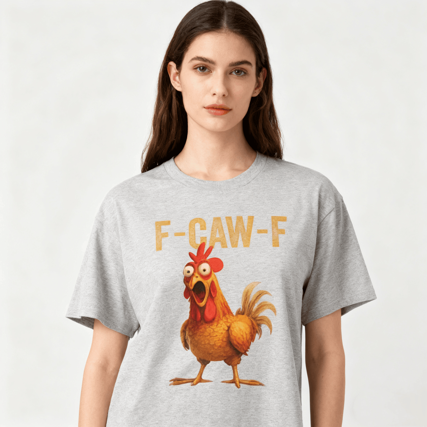 ✨Surprise Price: Only £10.99✨🔥Humorous Chicken Pattern T-Shirt😍F-Caw-F