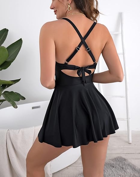 💥Last Day Special Sale 49% OFF🩱Women's Cutout One Piece Skirt Swimsuit