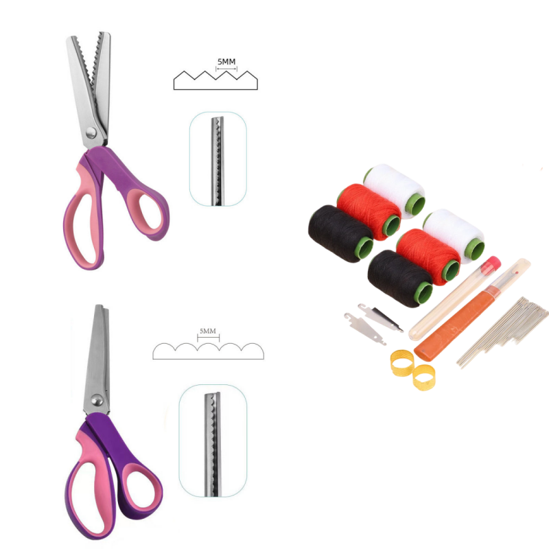 🥳2026 TOP PICK🥳 Pinking Shears Scissors – Stainless Steel, Ergonomic Cushioned Handles – Perfect for Sewing, Quilting & Scrapbooking! 🧵💨