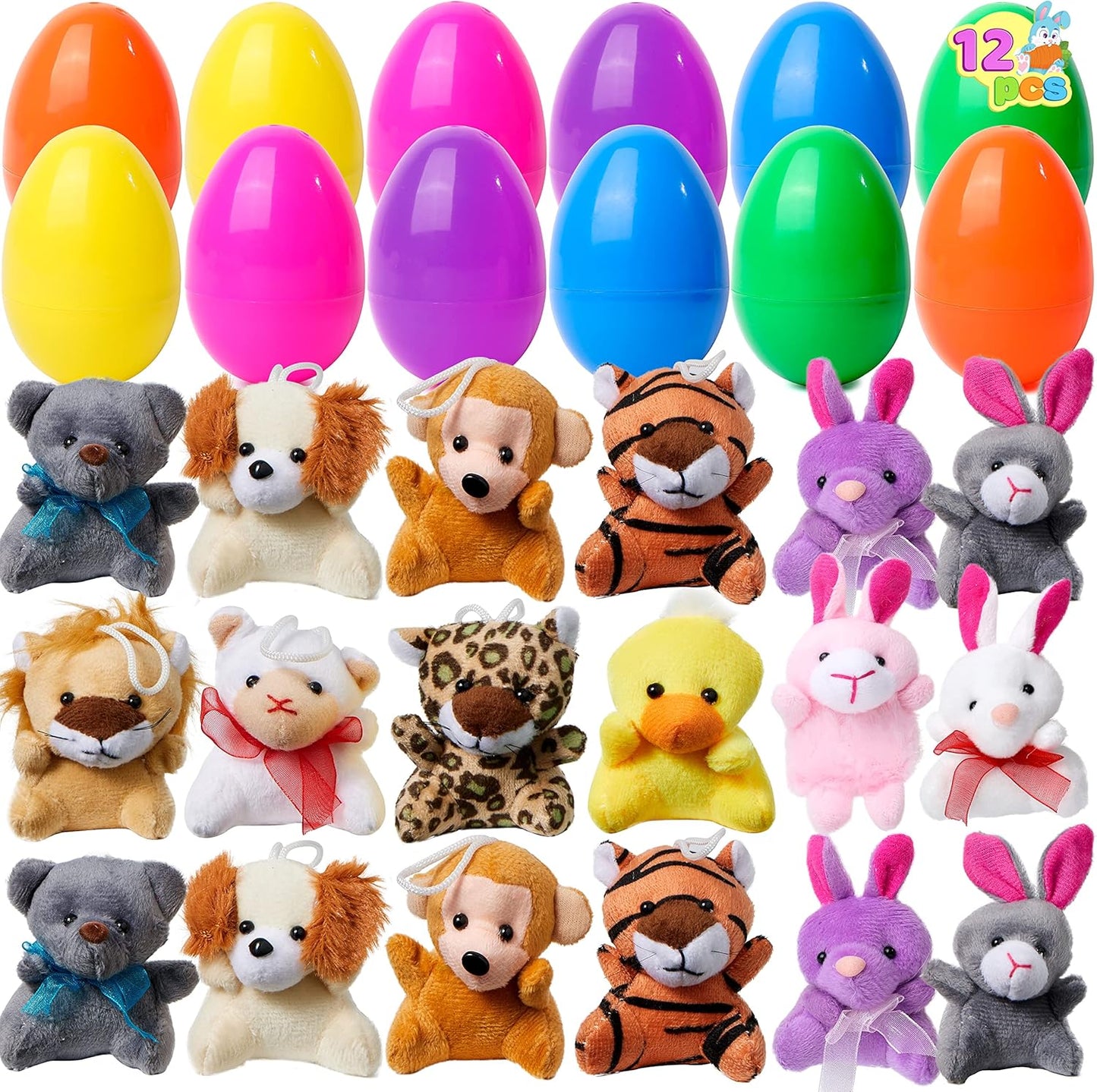 🔥HOT SALE 49% OFF-12/24/36 Pcs Prefilled Easter Eggs, Filled with Plush Animal Toys