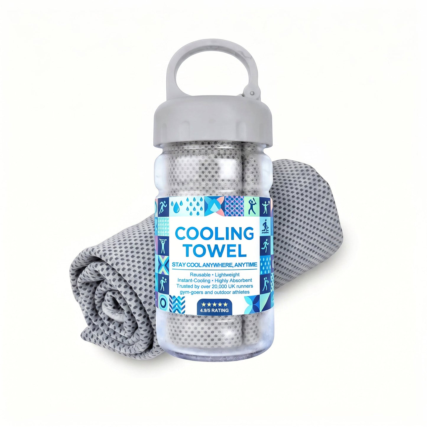 🔥Summer Hot Sale - BUY 1 GET 1 FREE(Each only ￡3.49)!!⚡50K+ SOLD!❄️Cold Sweat Towel You Can Use Anywhere, Anytime! Reusable Soft Absorbent Cooling Portable1