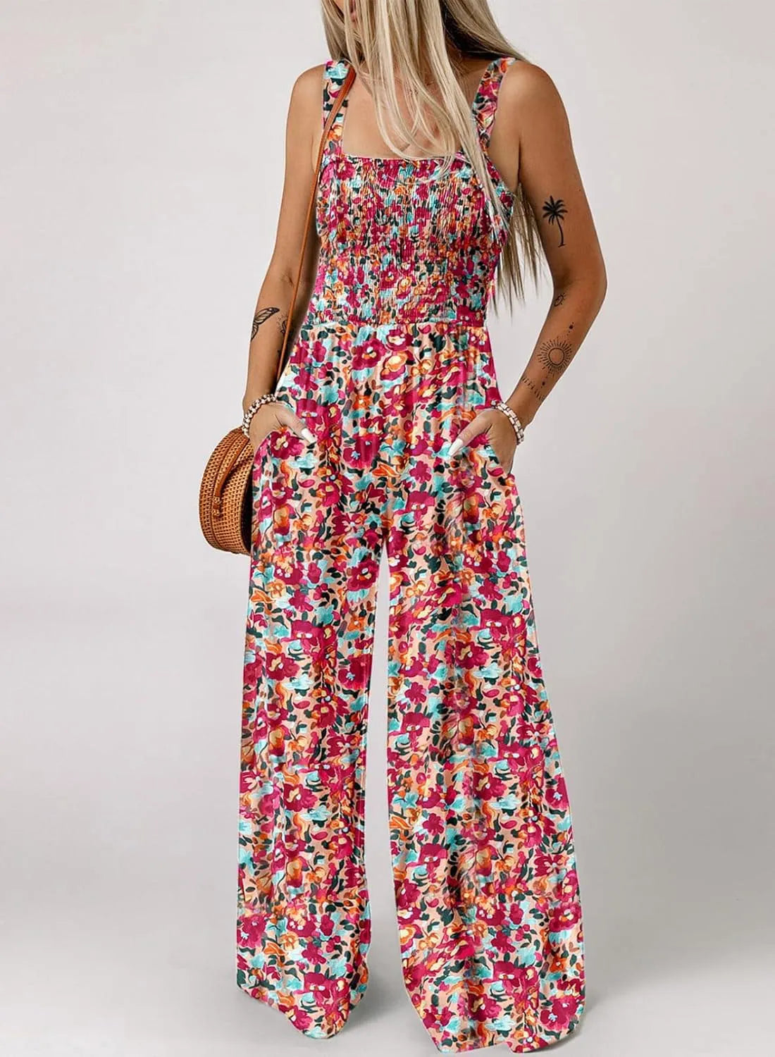 🏖️🏖️LAST DAY SALE 50% OFF💖Women’s Casual Print Sleeveless Overalls Jumpsuits