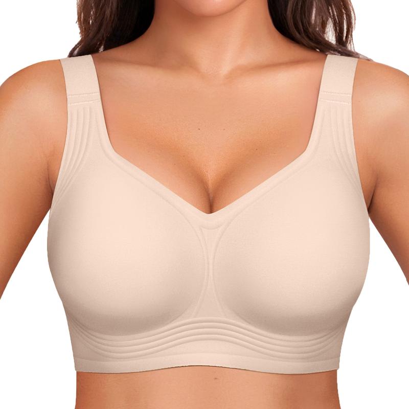 🏆LAST DAY SALE 50% OFF 🔥Women Jelly Bras Wirefree Full Coverage No Underwire Everyday Bras Comfortable Wireless Padded Tshirt Bra👍