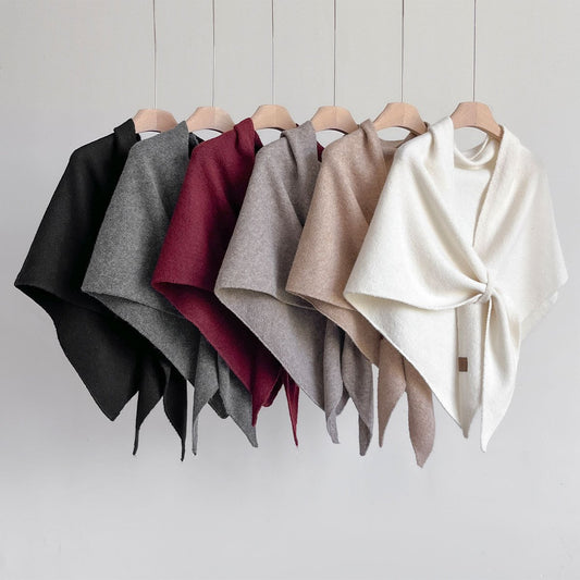 🏆50K+ SOLD! Almost Gone - 💕Women's Solid Color Wool Blend Shawl 🎁Today's Special Gift - Pearl Necklace1