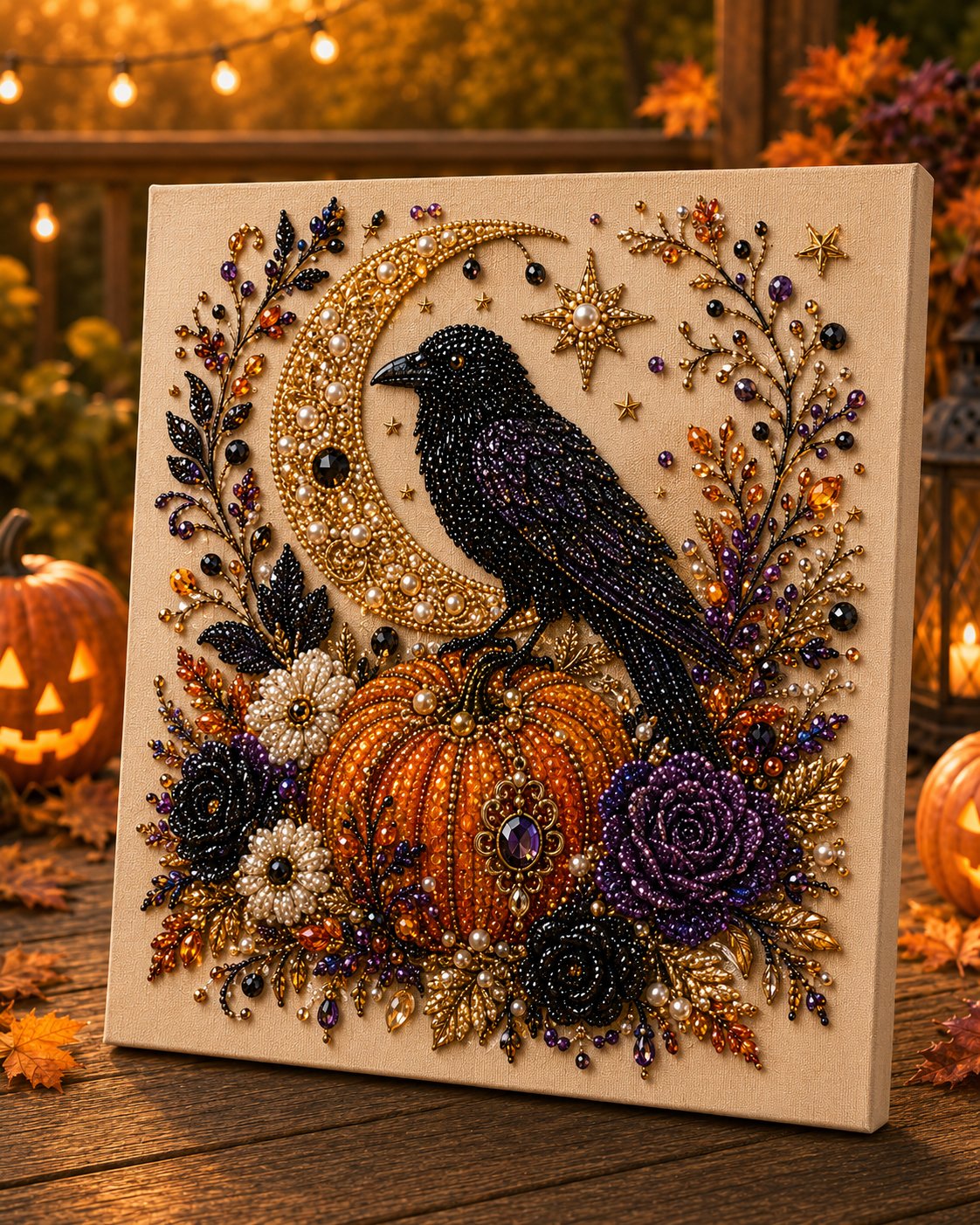 🔥LAST DAY SALE ONLY ￡11.99!!  👻✨ Halloween Pearl Art DIY Kit – Turn Tiny Pearls into Spooky-Cute Magic