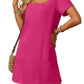 💕Last Day Promotion 49% OFF👗Women's Casual Square Neck Pocket Short Sleeve Dress with Pockets